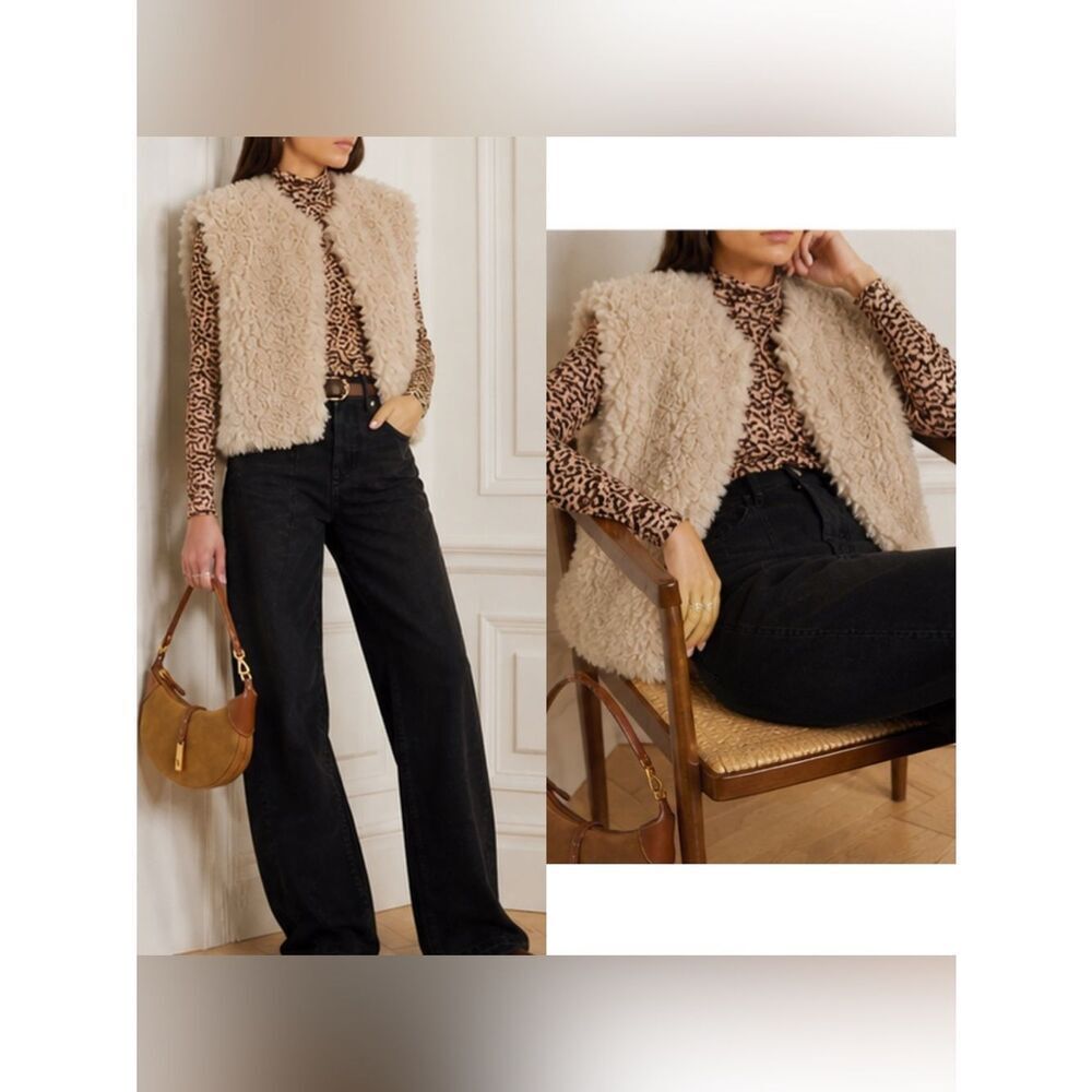 VINTAGE Curly Mongolian Fur double sided vest with pockets